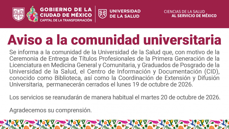 Aviso a la comunidad universitaria